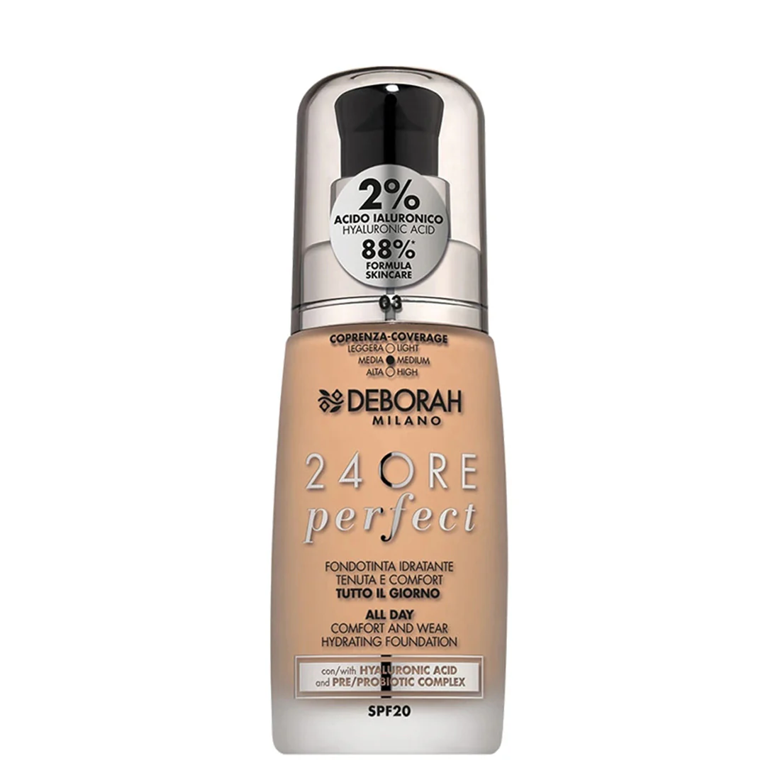 Deborah 24Ore Perfect Fondotinta SPF20 03 Caramel Beige