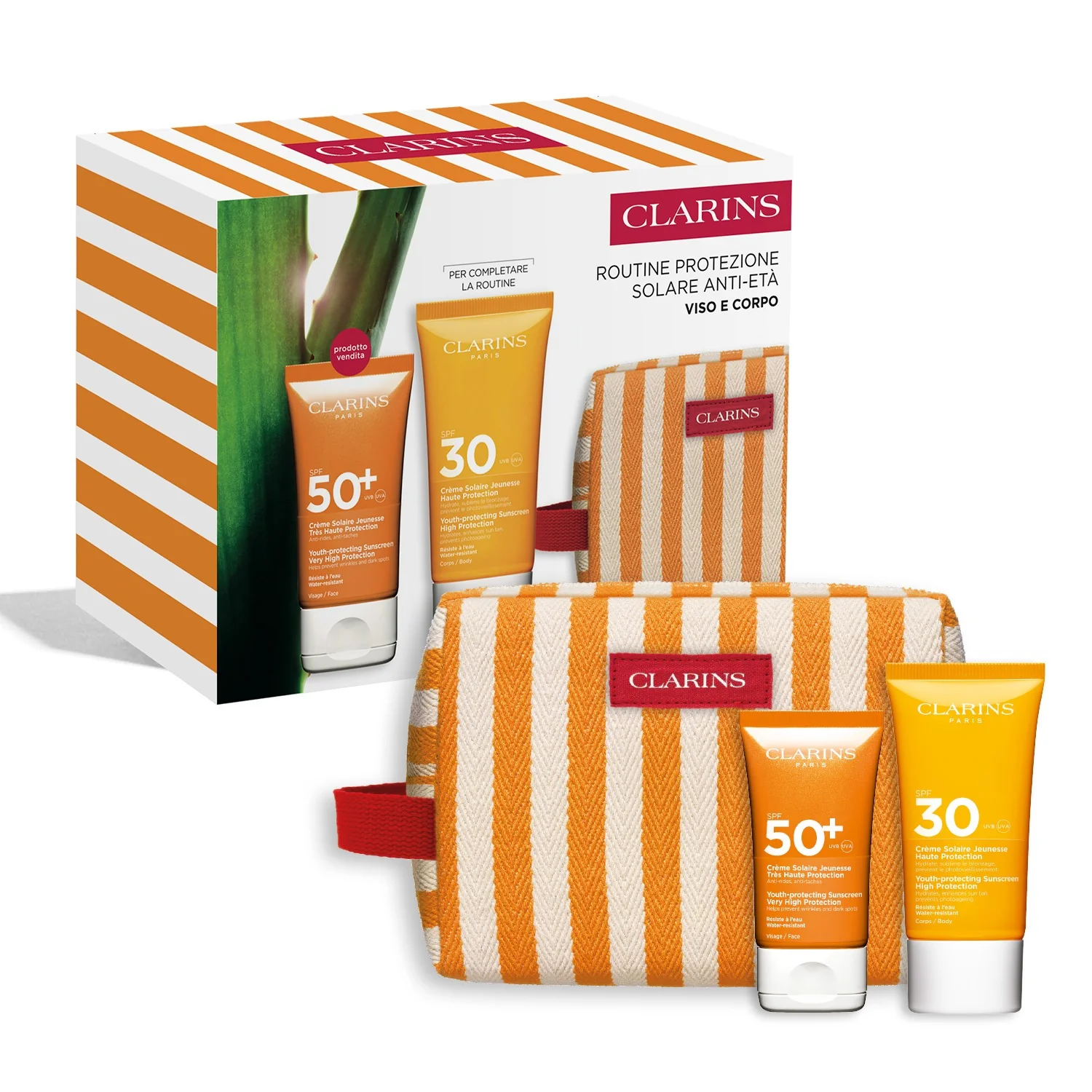 CLARINS Face Cream Spf50 50 M + Body Cream Spf30+ 75 Ml + Trousse Set 3 pz - Image 3