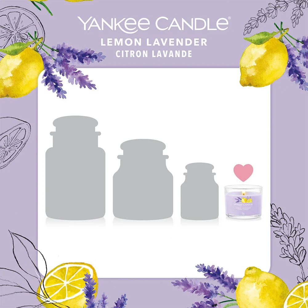 Yankee Candle Confezione 3 Candele Votive in Vetro Lemon Lavender Set V1 - Image 3