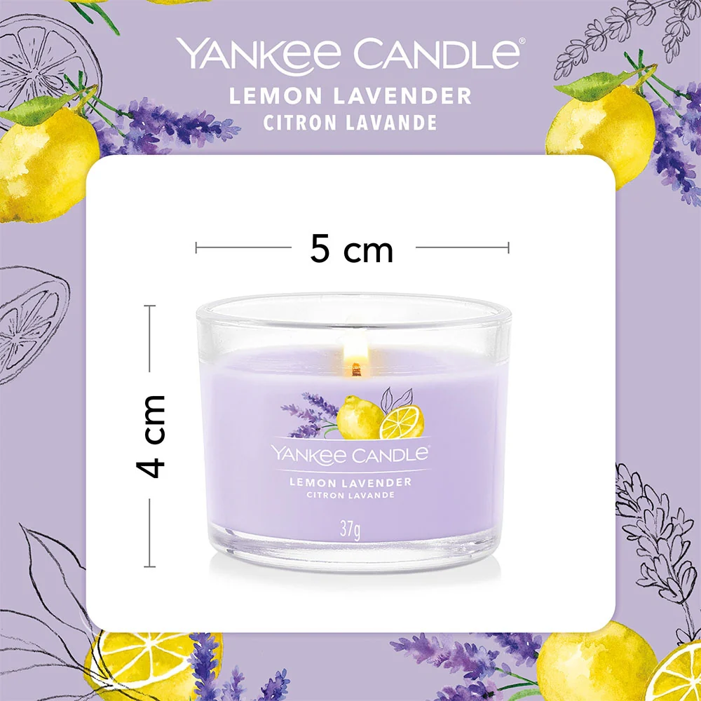 Yankee Candle Confezione 3 Candele Votive in Vetro Lemon Lavender Set V1 - Image 4