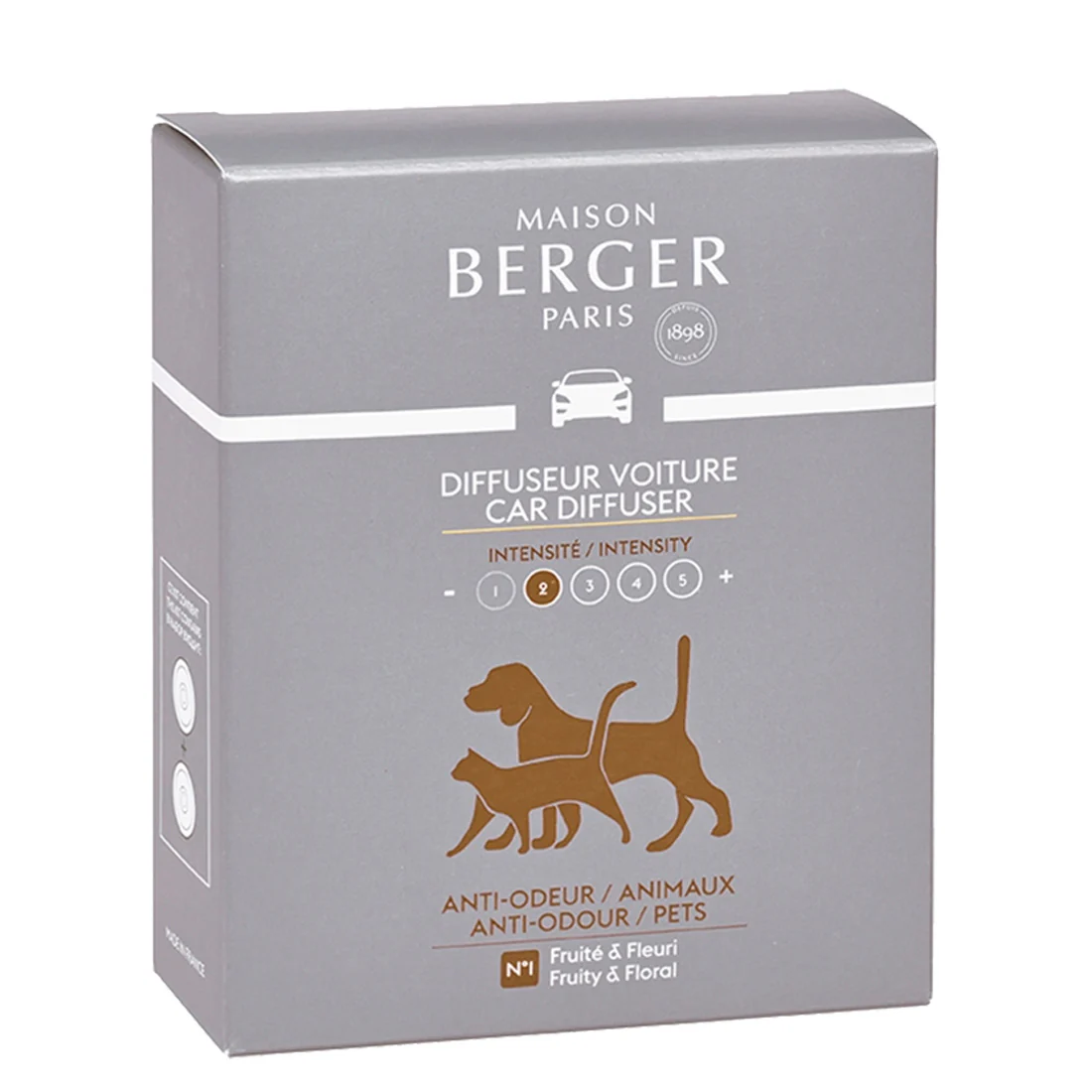 Maison Berger Paris Diffuseur Voiture Recharge Anti-Odeur Animaux 2x17gr eur Voiture Recharge Anti-Odeur Animaux