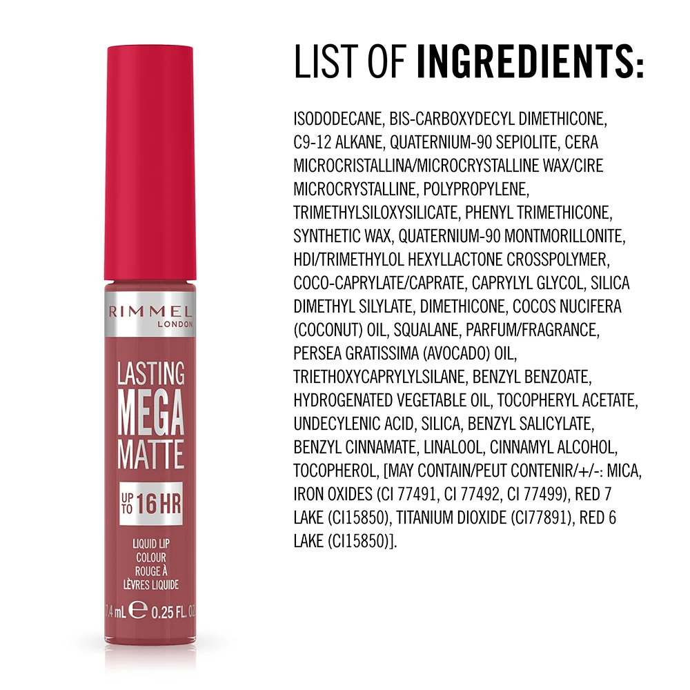 Rimmel Lasting Mega Matte 210 Rose & Shine - Image 4