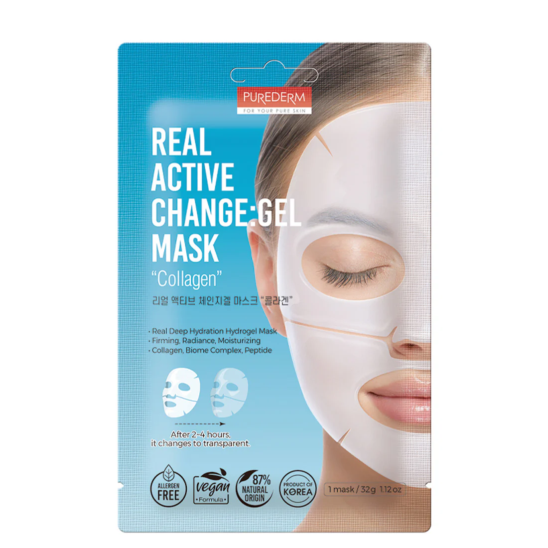 PUREDERM Real Active Change Gel Mask 1 pz