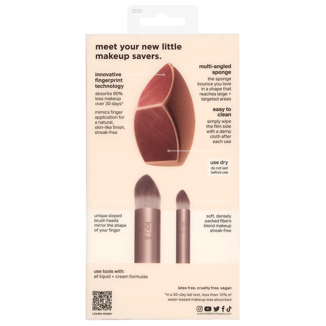 Real Techniques Make Up Saver Sponge + Brush Trio - Image 3