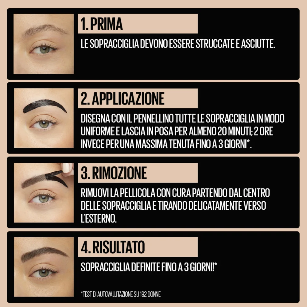 Maybelline New York Tattoo Brow Peel Off 35 Black Brown - Image 4