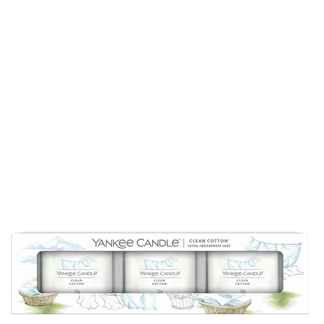 YANKEE CANDLE Clean Cotton  3 pz