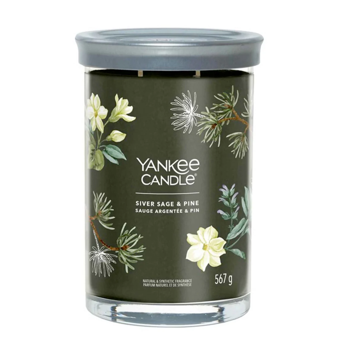 YANKEE CANDLE Signature Tumbler Silver Sage & Pine 567 g